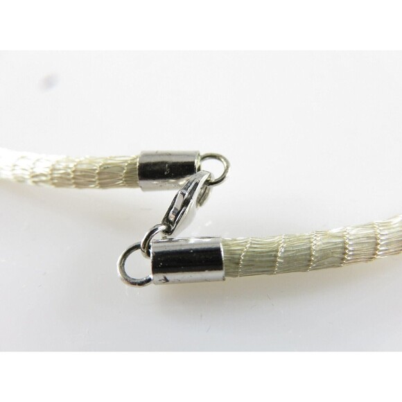 Sterling Silver Mesh Slide Necklace Southwestern Hardstone Geometric Pendant - Picture 5 of 10